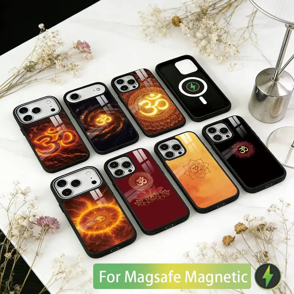 Sports A-Aum Om Yoga Phone Case For iPhone17,16,15,14,13,12,11 Plus,Pro Magnetic with Magsafe Wireless Charging