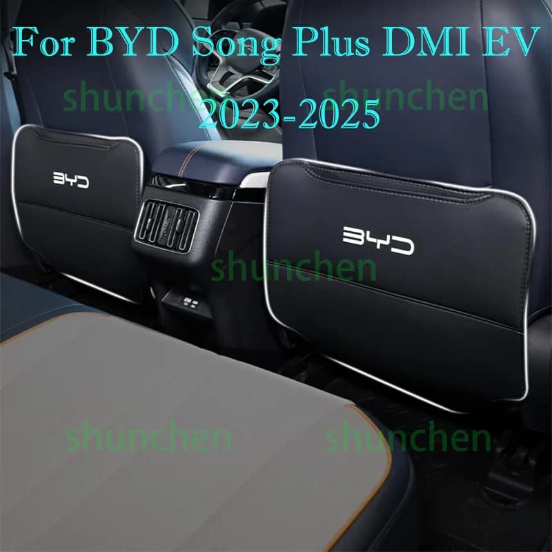 Car Rear Row Anti-kick Covers for BYD Song Plus DMI EV 2023-2025 Seat Back Kick Protector Dirt-proof Covers Interior Accessories