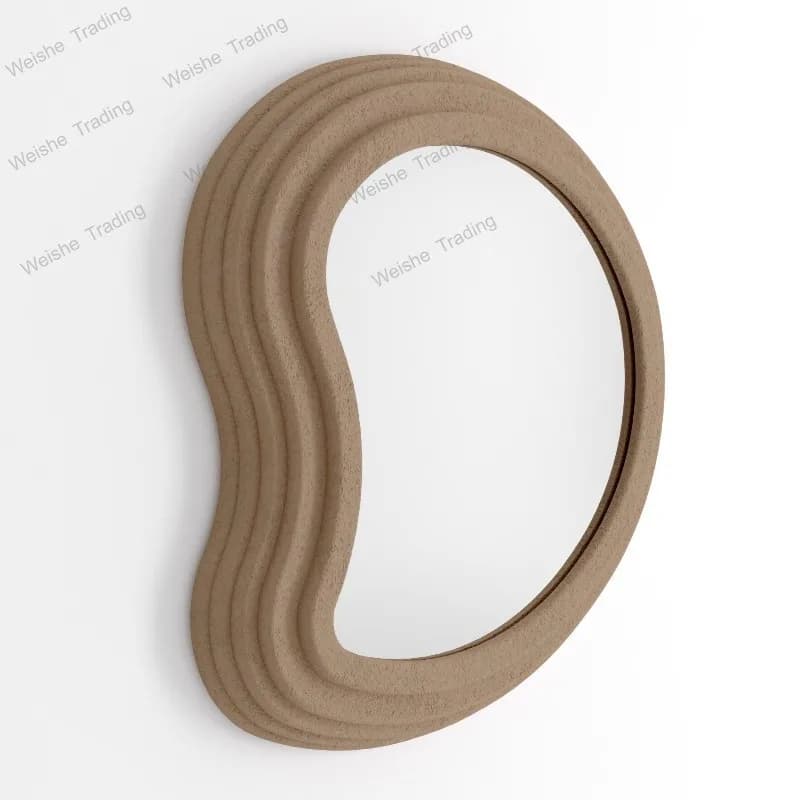 Irregular French trapezoidal wall-mounted wall mirror entrance three-dimensional fireplace mirror
