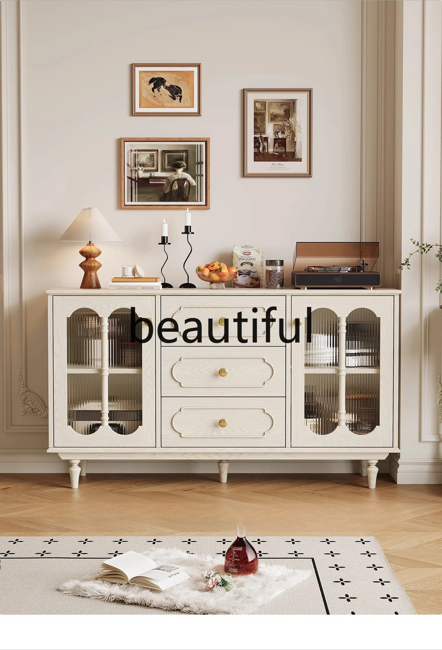 X Meal side, household restaurant integrated locker against the wall, small apartment, all solid wood tea cabinet