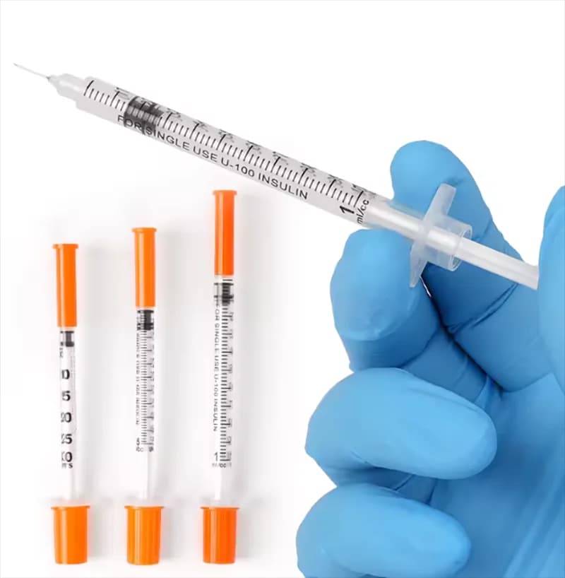 100pcs/box 0.3ml/0.5ml/1ml Small-Capacity Sterile Manual Insulin Syringe Individually Wrapped for Pets Veterinary Use