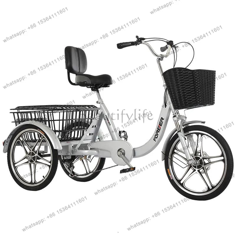 Elderly tricycle pedal Double pedal Self-propelled adult tricycle