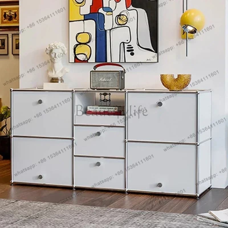 Dresser Modern Simple Stainless Steel Module Storage Cabinet Dining Room Storage Locker Living Room Cabinets Furniture Bedroom