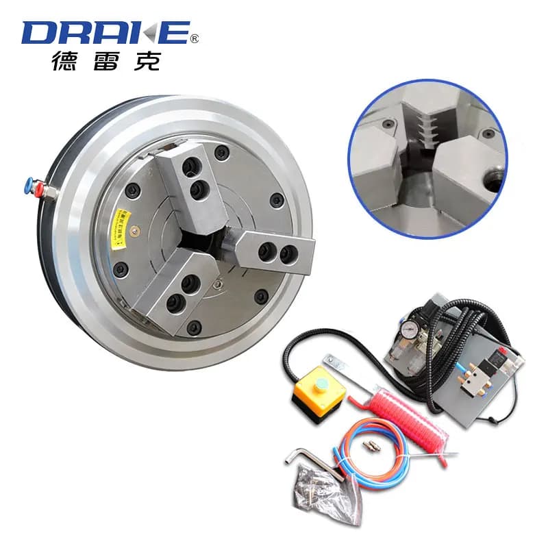 Jaw air Chuck Front-mounted Through-hole Pneumatic Chuck QZ3-20" for Cnc Lathe Machine Penumatic Laser Chuck