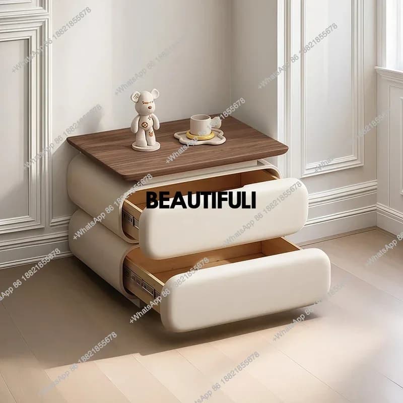 R Modern Style Bedside Table Space Saving Nordic Trendy Unique Nightstands Storage Drawers Mesita De Noche Bedroom Furniture