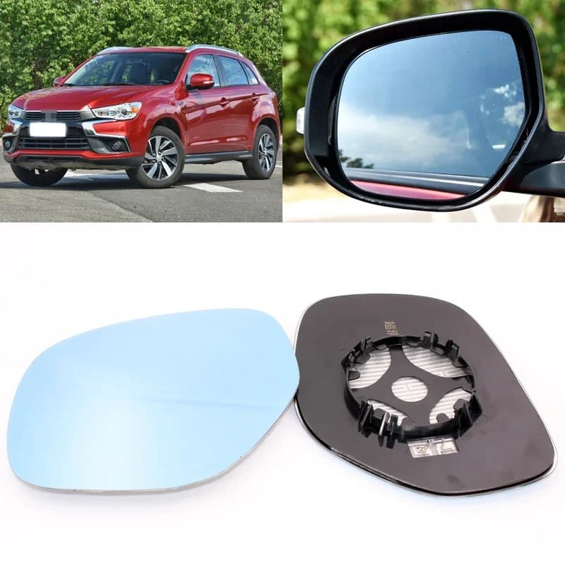 For Mitsubishi ASX Car Side View Door Wide-angle Rearview Mirror Blue Glass With Base Heated 2pcs