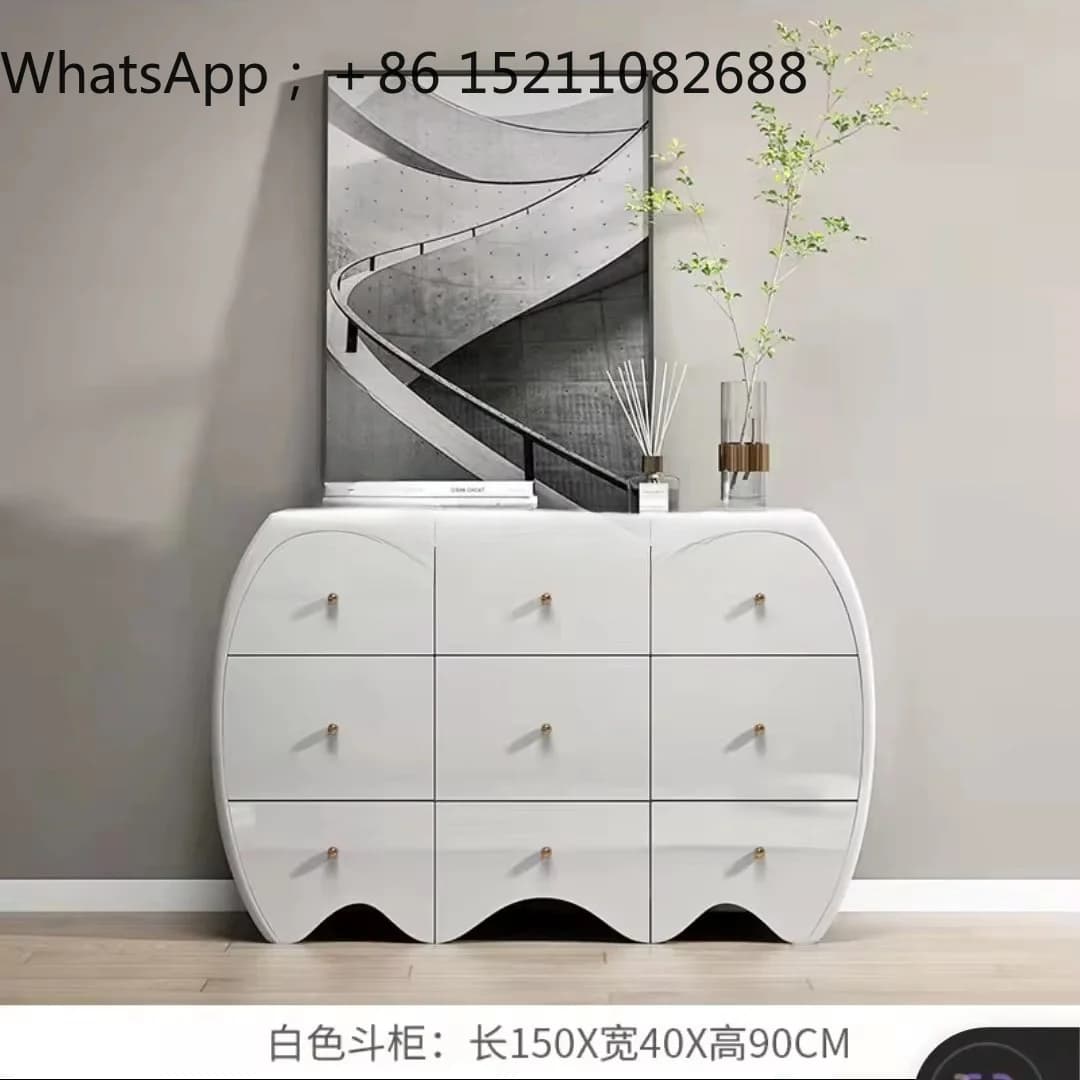 SCY light luxury solid wood chest, bedroom storage decorative cabinet, modern living room entrance cabinet