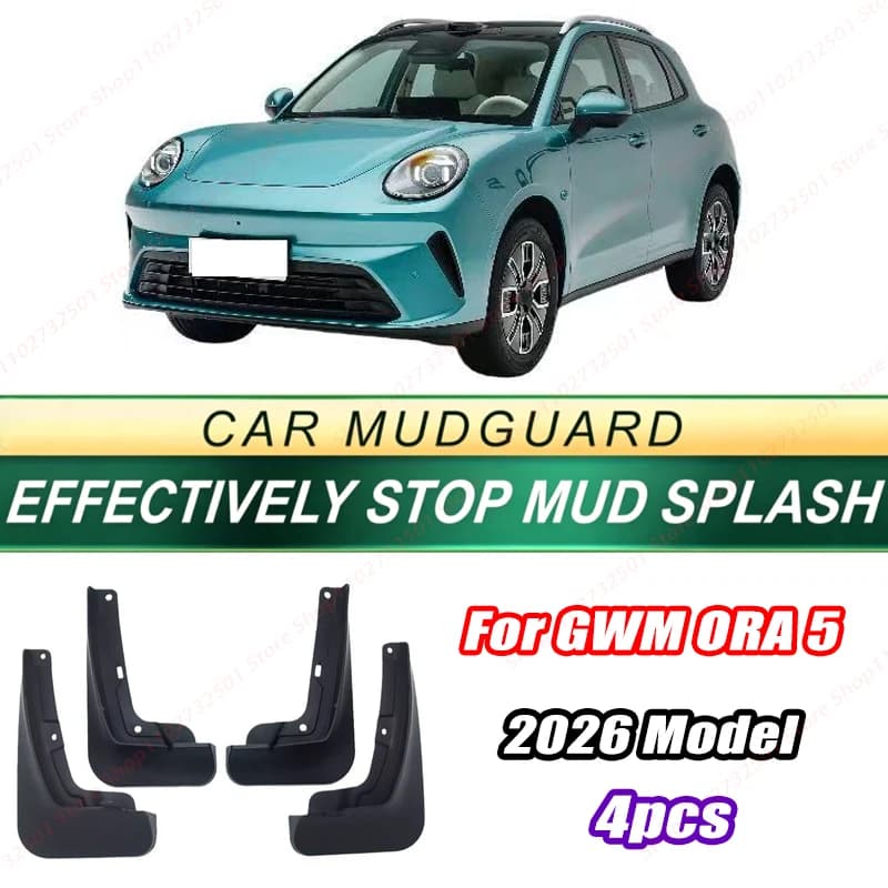 For GWM ORA 5 2026 Model 4PCS Front Rear Mud Flaps Splash Guards Fender Mudguards Auto Accessories