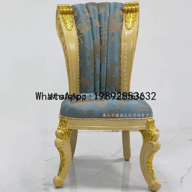 G1  Solid Wood Inlaid Surface Household Long Dining Table Solid Wood Dining Table French Armrest Dining Chair