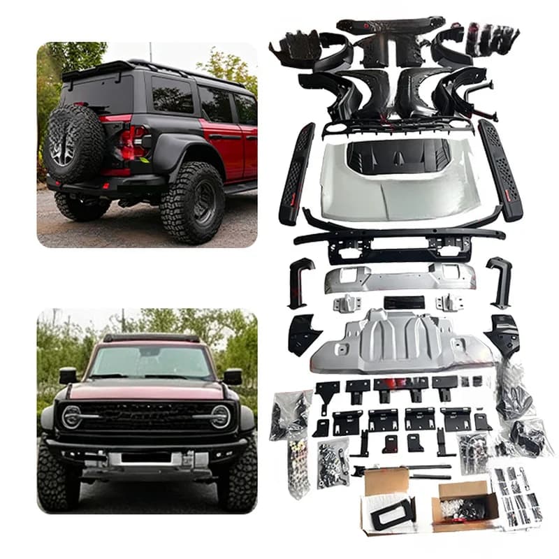 High Quality Raptor Style Wide Body Kit MP Four Lens Headlights Engine Hood Modified Upgrade Exterior Accessories for Jeep Wrang