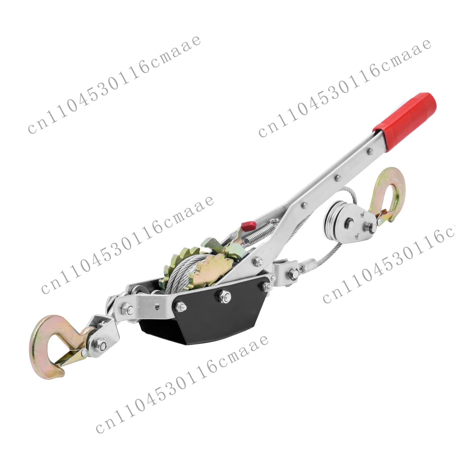 2 T Come Along Winch Ratchet Power Puller Tool with Dual Gears & 2 Hooks Automotive Hoist Puller for Vehicle Rescue