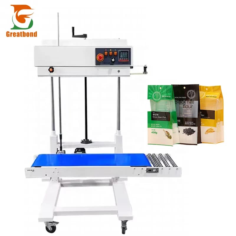 FR-1100 OEM/ODM Custom Automatic Continuous Heat Band Sealer PP PE Flour Foil Bag Pet Food Pouch Sealing Machine With Conveyor