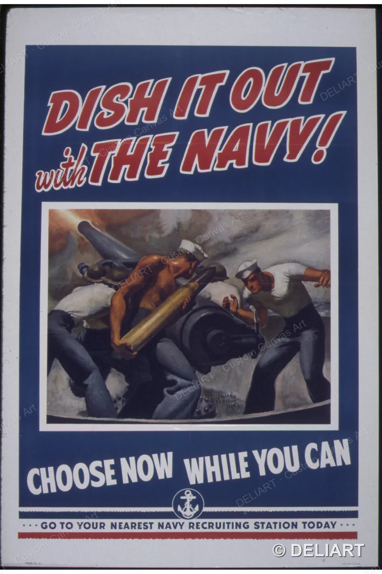 Dish it Out with the Navy-Choose Now While You Can Vintage WWII Propaganda Canvas Wall Art Poster Print Home Decor Unframed