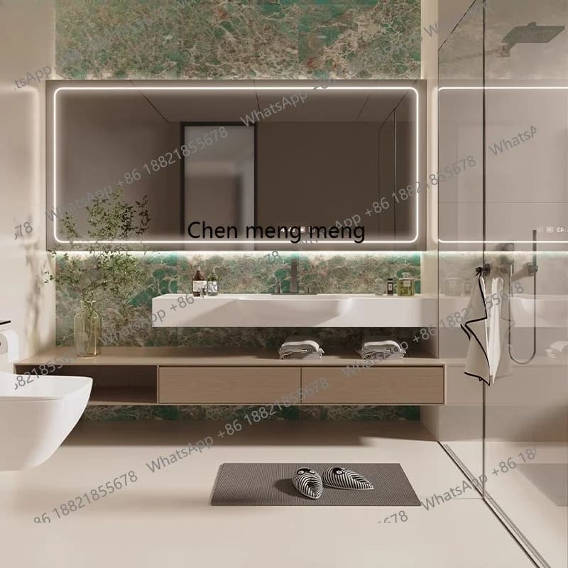 X Corian light luxury and simple, semi-embedded basin single basin bathroom cabinet combination, face sink