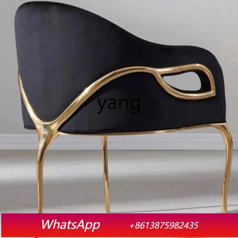 LTT Creative Bright Copper Tripod Leisure Chair Shaped Single Leather Couch Furniture