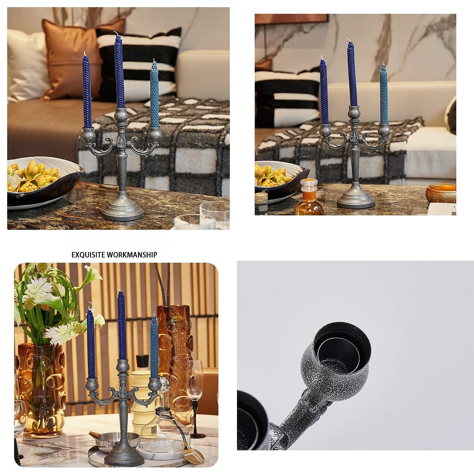 European Multi-head Metal Candlestick Decoration Household Candlelight Dinner Wedding Props Home Decor