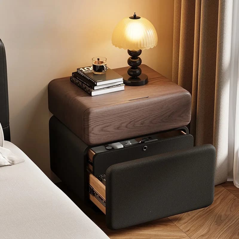 Walnut Elegant Italian Nightstands Dark Wood Decor Mid Century Modern Nightstands Coffee Lounges Table De Nuit Furniture Bedroom