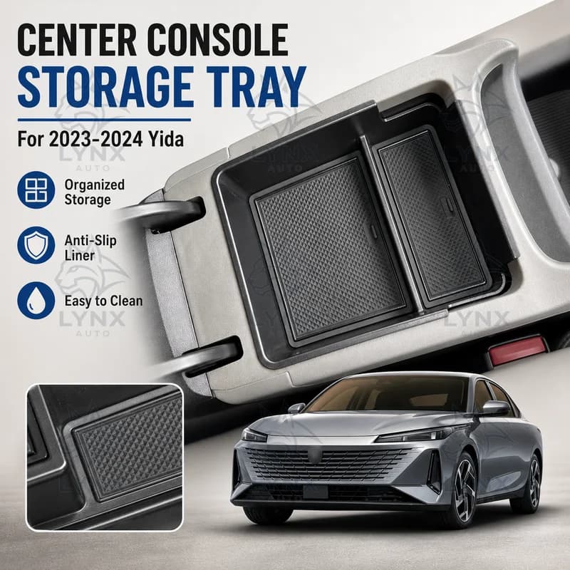 For 2023-2024 Yida Center Console Armrest Storage Box Tray Insert Car Organizer Interior Accessories Custom Modification