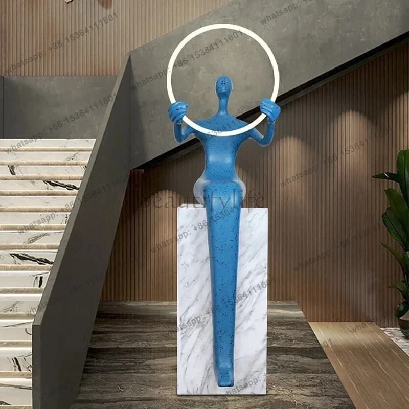 yj57 Artistic humanoid sculpture floor-to-ceiling living room sofa abstract figure designer creative vertical ornament