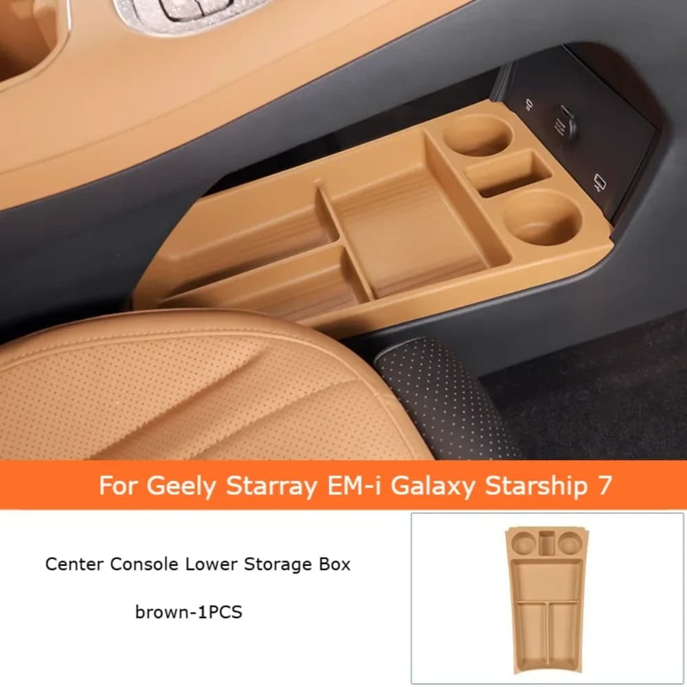 For Geely EM-i Galaxy Starship 7 25-26 Center Console Lower Storage Box Armrest Organizer Tray Interior Accessory For Starra