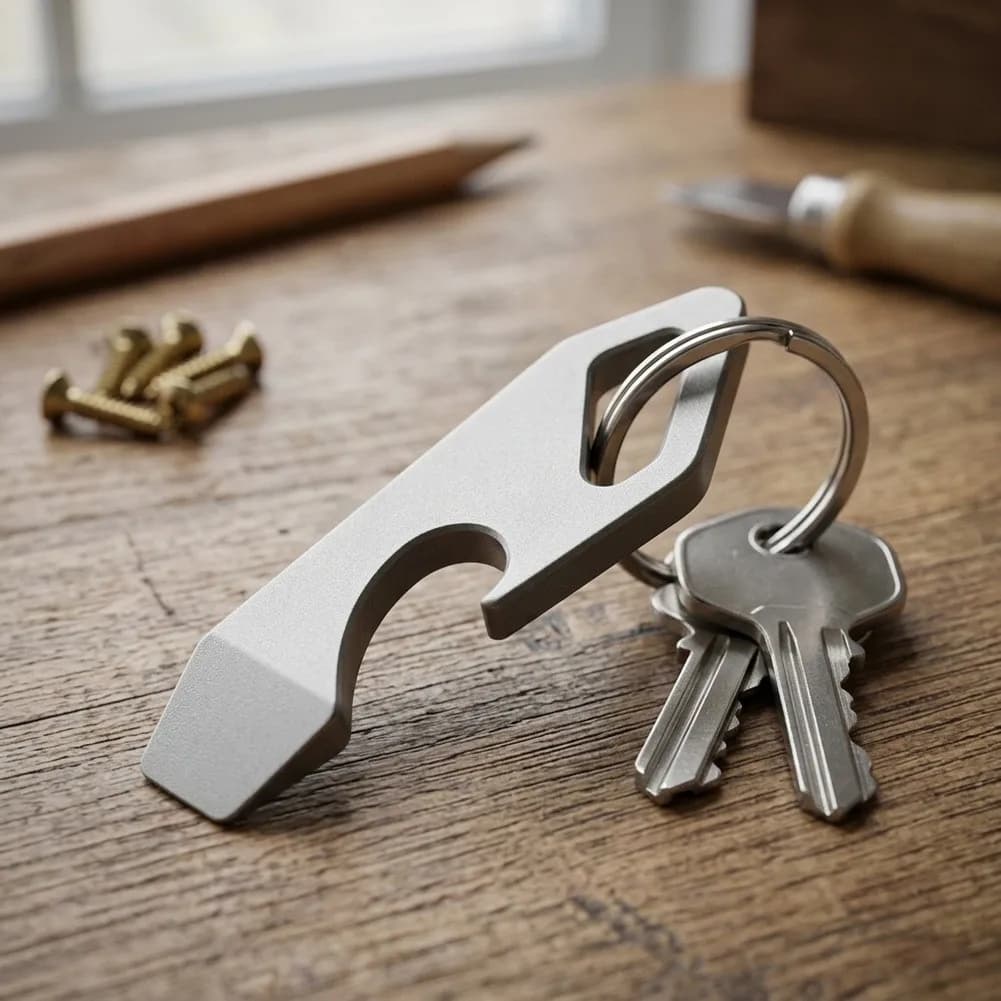 Portable Titanium Multi-Tool Keychain: Small Pry Bar And Bottle Opener For EDC, For Daily Carry, Household Hand Tools