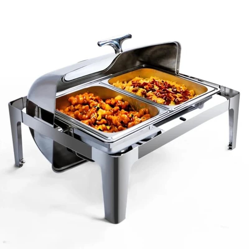 Commercial Hotel Buffet Stove 9L Capacity Stainless Steel  Heating Hot Dish Basin Visible Insulated Breakfast Equipment