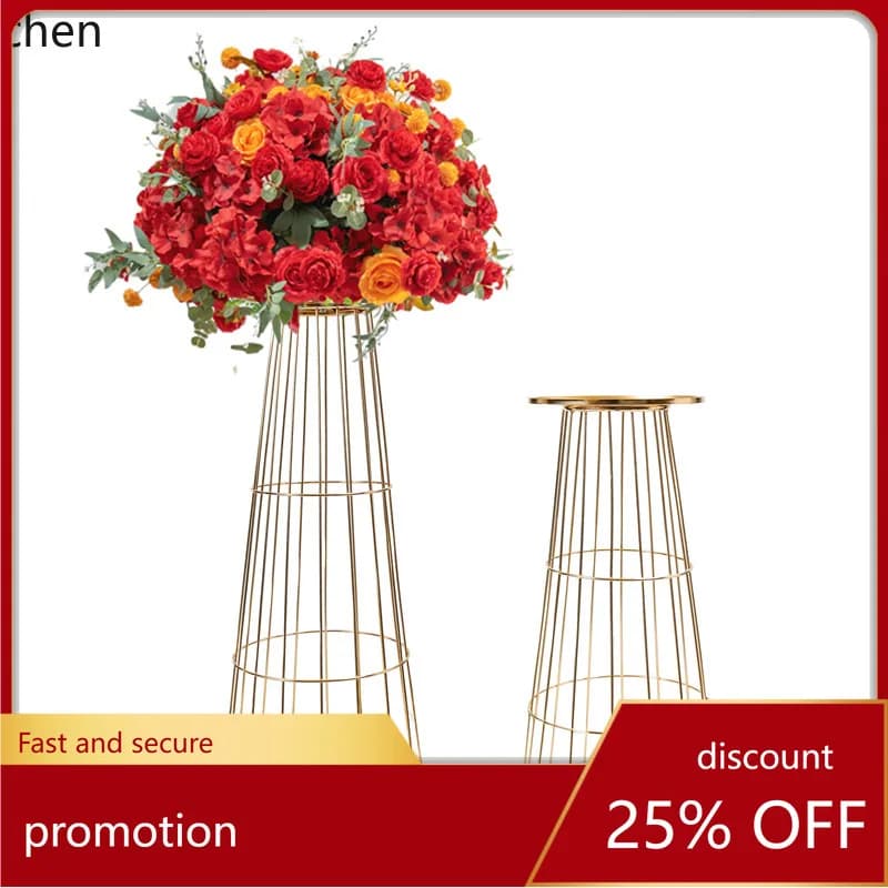 YFY Wedding Road Guide Props Electroplated Gold Flower Vase Wedding Main Table Floral Arrangement
