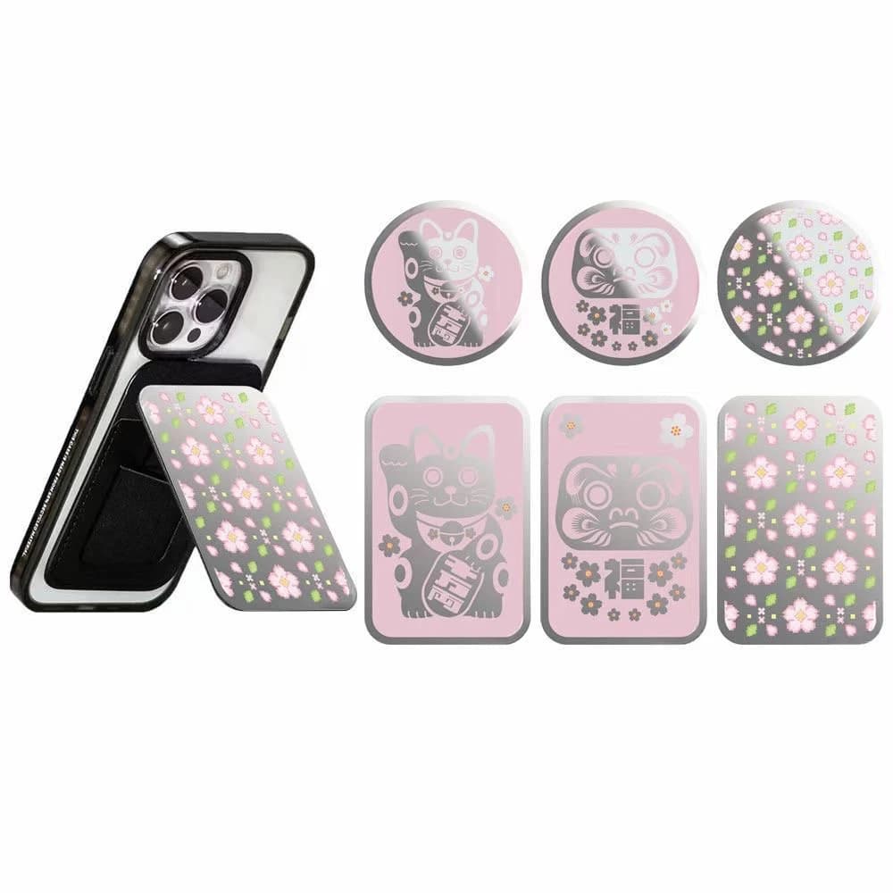 Maneki Neko Cartoon Magnetic Grip Card Holder Phone Stand for IPhone Holder Mount Support for Galaxy Phone Accessories