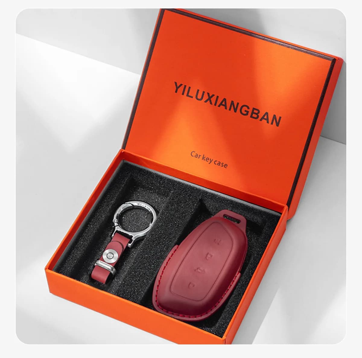 For Haval Xiaolong Car Key Cover First-layer Cowhide High-end Key Case Buckle for Men and Women Interior Modification