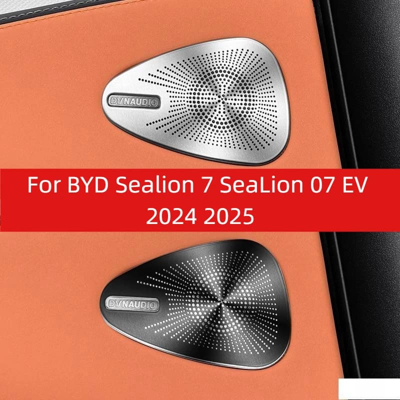 For BYD Sealion 7 Sea Lion 07 EV 2024 2025 Rear Door Audio Panel Stainless Steel Protective Cover Interior Accessories