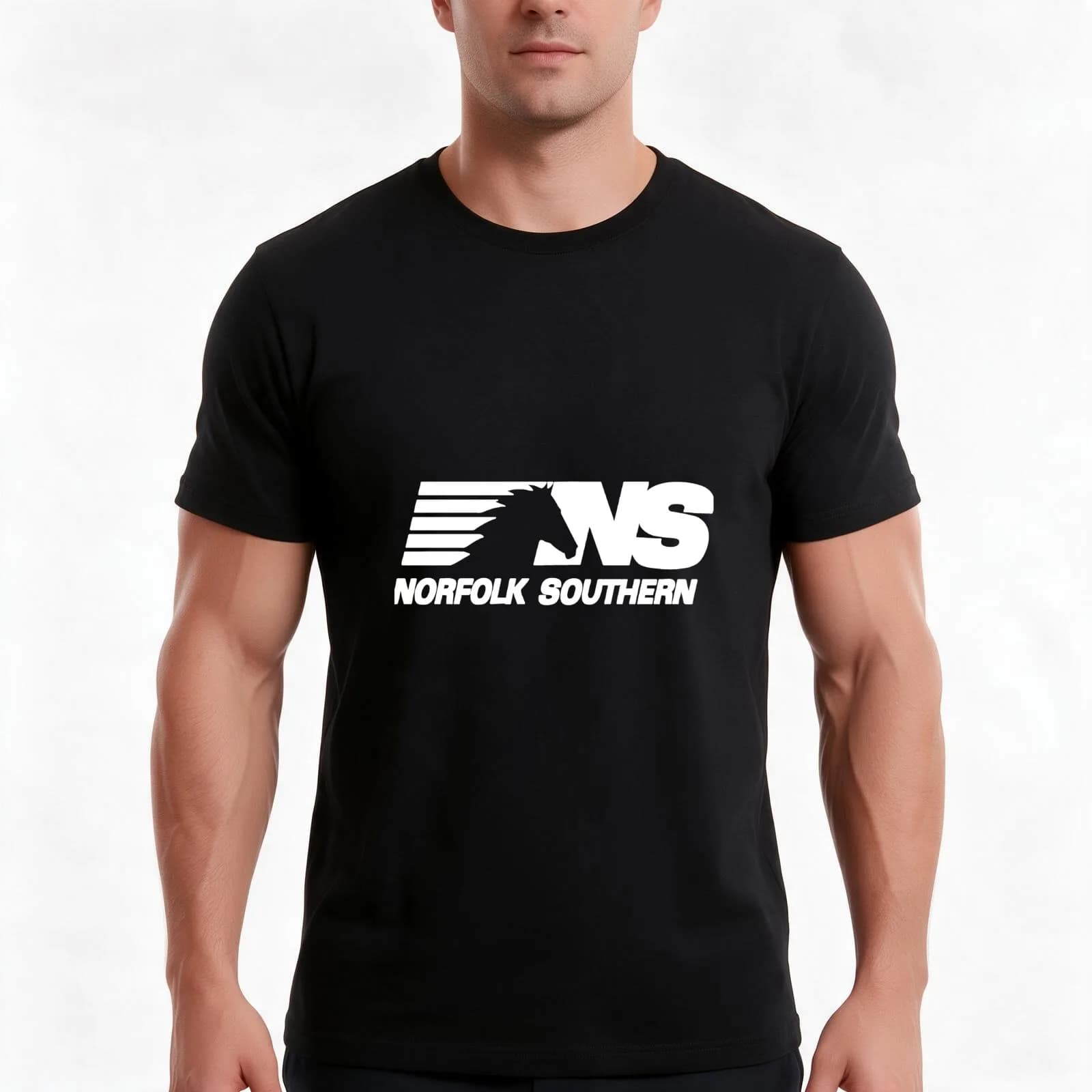 Norfolk Southern Railway T-Shirt, Summer Casual Cotton Tee, Oversized Streetwear Tops, Vintage Graphic Print, Unisex Men Women