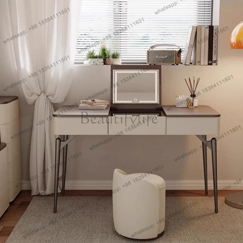 Toiletries Light Luxury Solid Wood Board Makeup Table Vanity Makeup Desk Dressing Table Makeup Vanity Bedroom