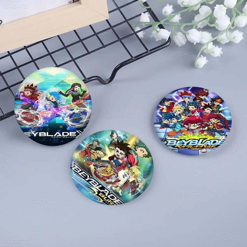 B-Beyblade X Anime Button Pin Handmade Brooch For Clothes Cartoon Badge Backpack Decoration Jewelry Accessories