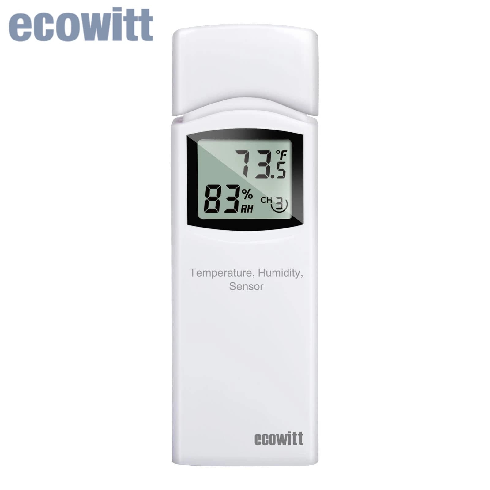 Ecowitt WN31(WH31) Thermometer Hygrometer Wireless 8-Channel Temperature Humidity Sensor with LCD Display (Gateway Not Included)