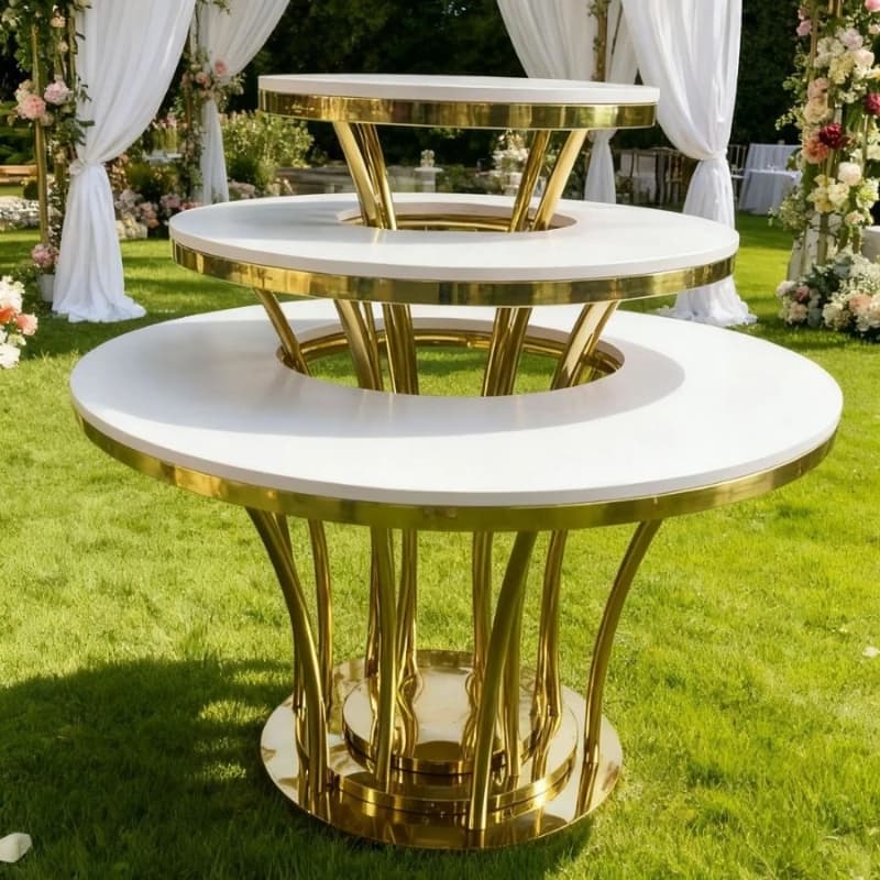 Stainless steel cake table for foreign weddings, dessert table for wedding rentals, wedding table for brides and grooms to champ