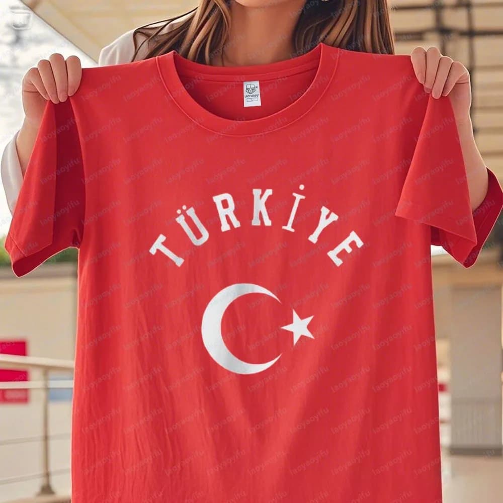 Türkiye Cotton T-Shirt Turkish National Symbol Graphic Tee Soccer Patriotic Casual Tops Fan Wear for Games Women Men's Clothing