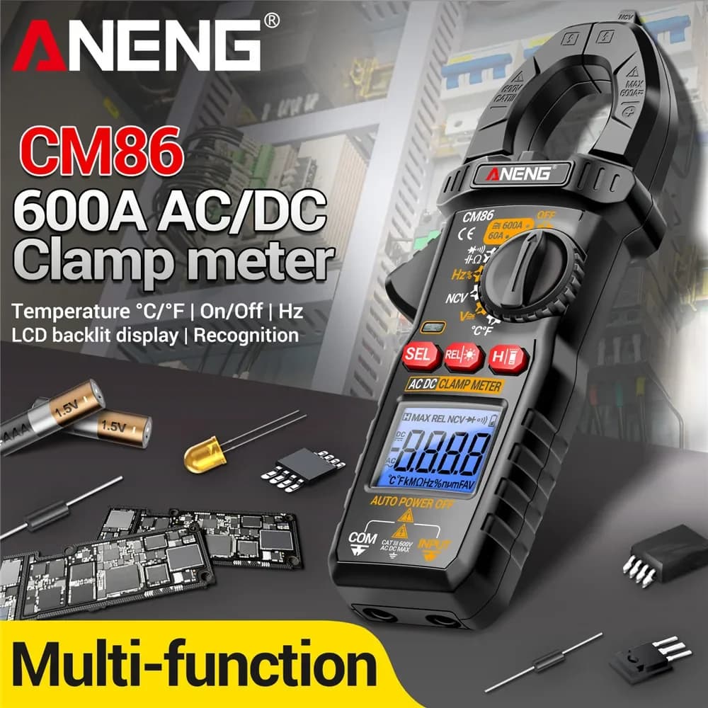 Digital Multimeter Clamp Meter Tester ANENG CM86 NCV Voltage Detection Voltmeter Ammeter Resistance Repair DIY Electrician Tools