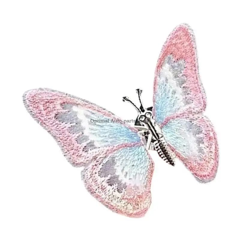 Moving Crystal Butterfly Car Ornament Wind Activated Wing Motion Dashboard Decoration Universal Vehicle Accessory