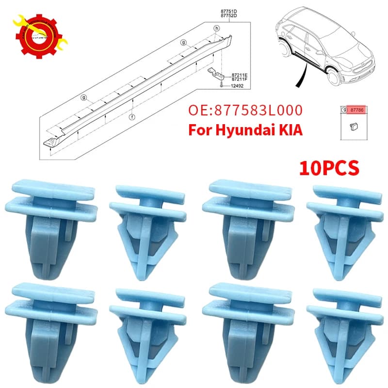 10Pcs Auto Door Trim Panel Retainer Plastic Retaining Clips Car Rivet Auto Fastener Clip 87758-3L000 For Hyundai Plastic Clip