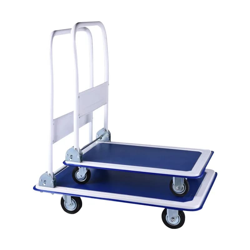 Foldable lightweight handcart, flat-plate tow cart, pushcart, silent flat-type small cart, thickened transport cart