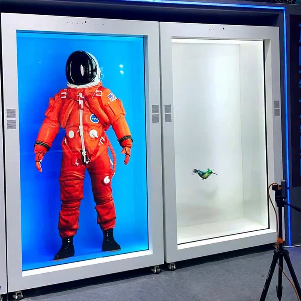 3D Hologram Display 86 Inch Transparent Lcd Showcases Box Jewelry museum Exhibition Video Holobox with Camera and Mic