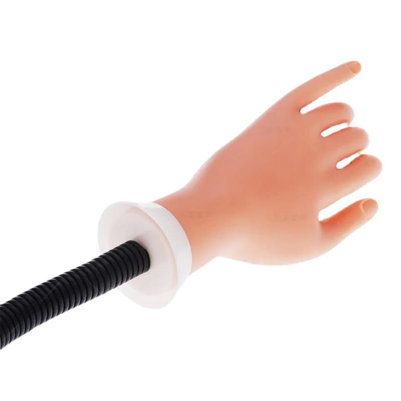 Manicure Learning Practice Hand Model, Table‑Mount Bracket Detachable Fingers with Bonus Free Nail Tips