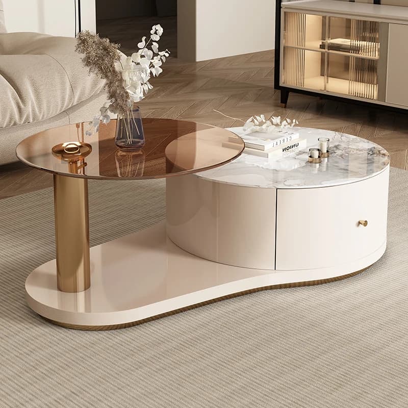 Luxury Round Coffee Tables Classy European Style Designer Salon Coffee Tables Living Room Nordic Tavolino Salotto Furniture Home