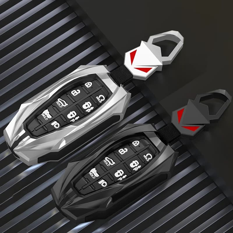 8 Buttons Car Key Case Cover For Hyundai Genesis GV70 GV80 GV90 2020 2021 2022 Shell Fob Holder Ring Protector Keychain