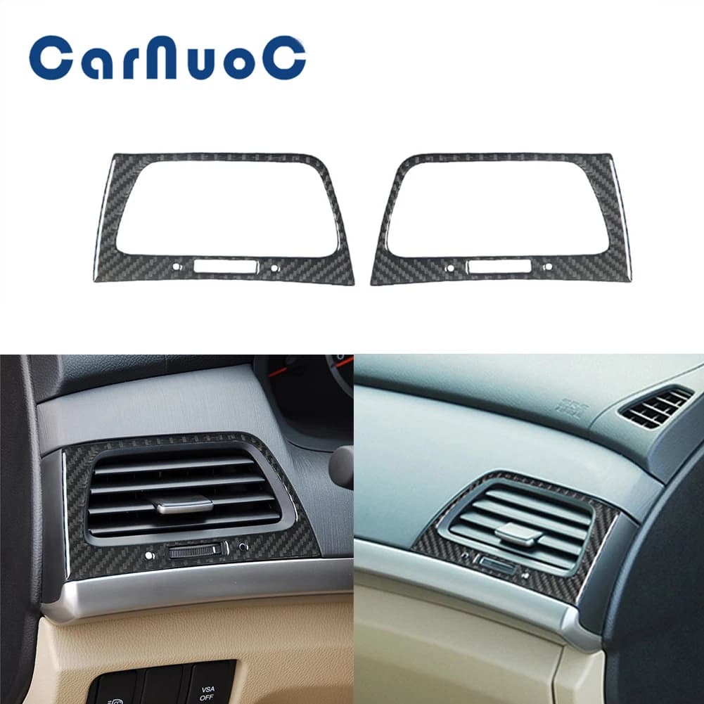 Carbon Fiber Car Stickers Dashboard Air Vents Decorative Cover Trim For Honda Accord Crosstour 2010-2012/Coupe Sedan 2008-2012