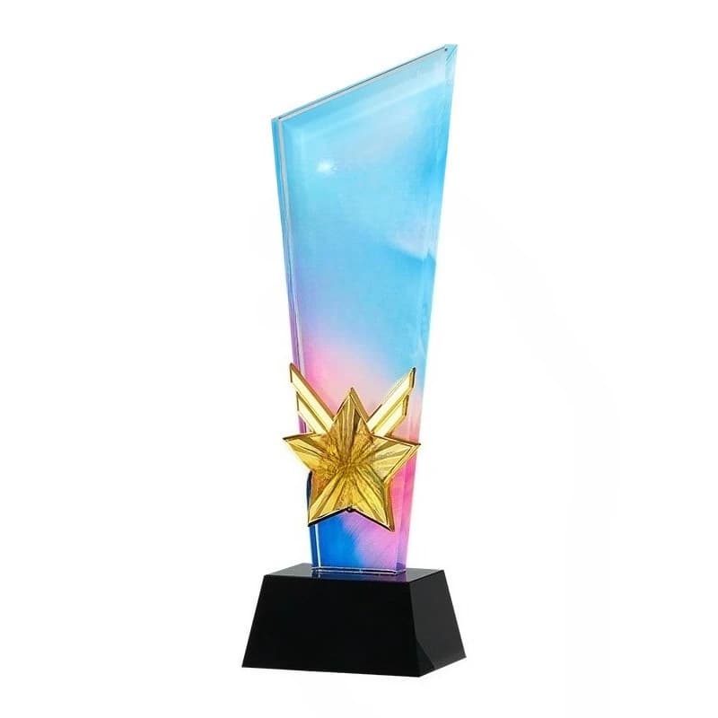 Trophy new high-end creative colorful crystal trophy medal company award competition employee souvenir ornament