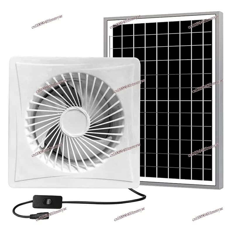 DC Solar 12V Round Exhaust Fan Kitchen Household Window Wall Powerful Exhaust Fan Bathroom