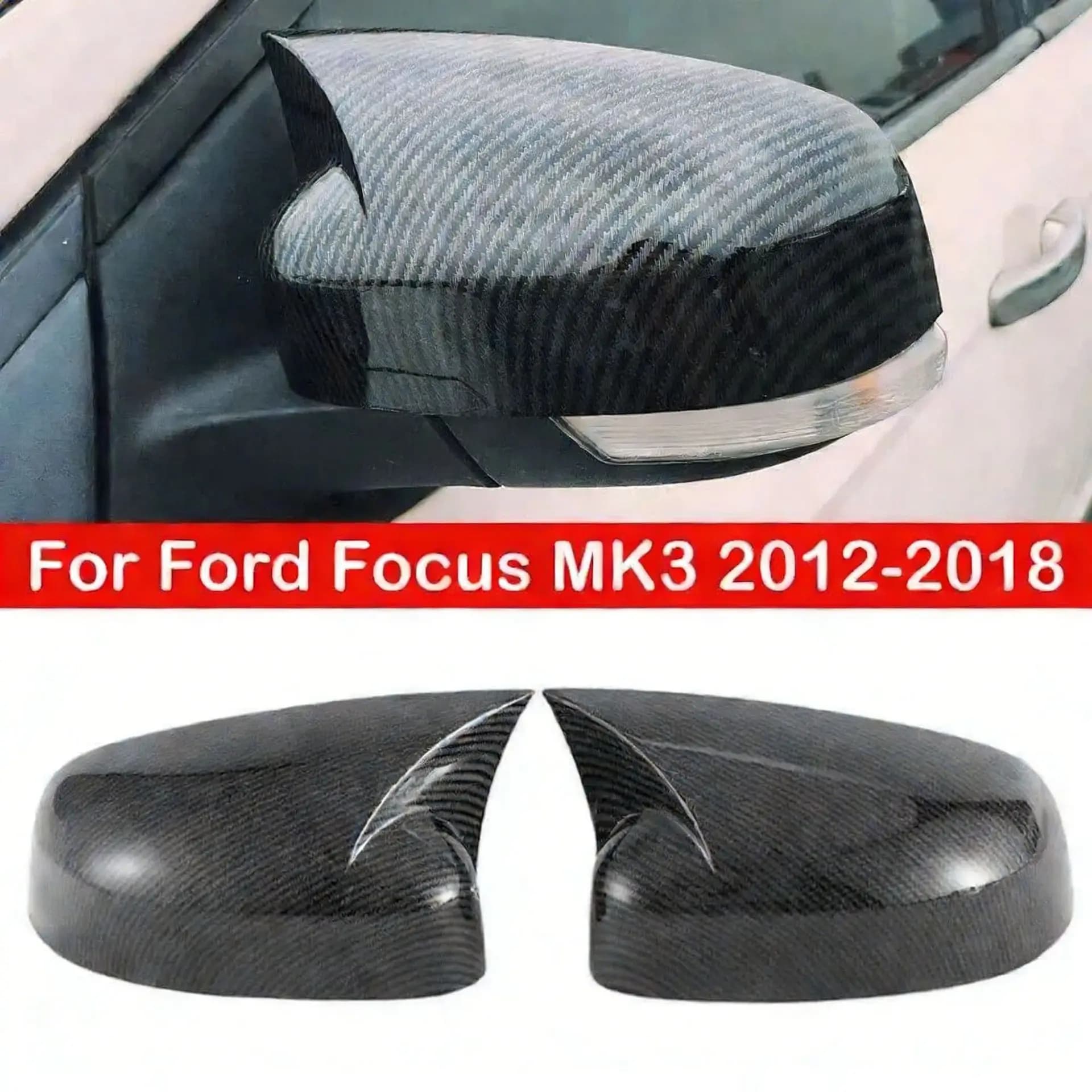 Suitable for Ford Focus RS ST rearview mirror cover modified horn mirror housing mirror cover 2012-2018