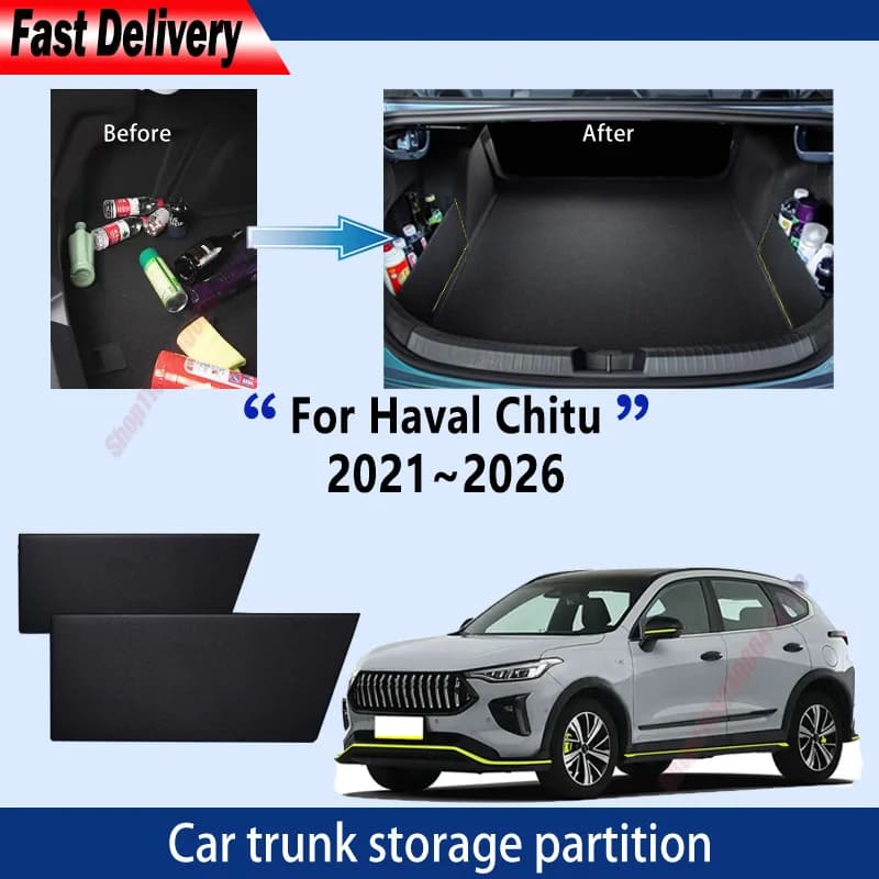 For Haval Jolion Pro Chitu 2021 2022 2023 2024 2025 2026 Trunk Partition Storage Box Multifunction Interior Parts Organizer