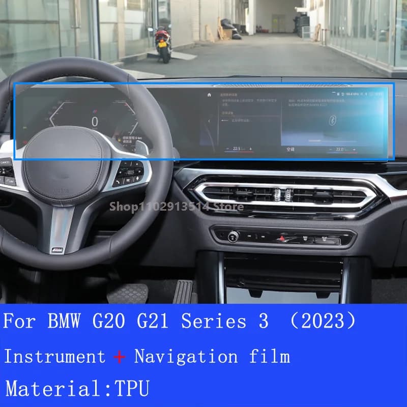 For BMW G20 G21 Series 3 2023 Protector Decoration Interior Stickers Car Interior GPS Navigation LCD Screen TPU Protective Film